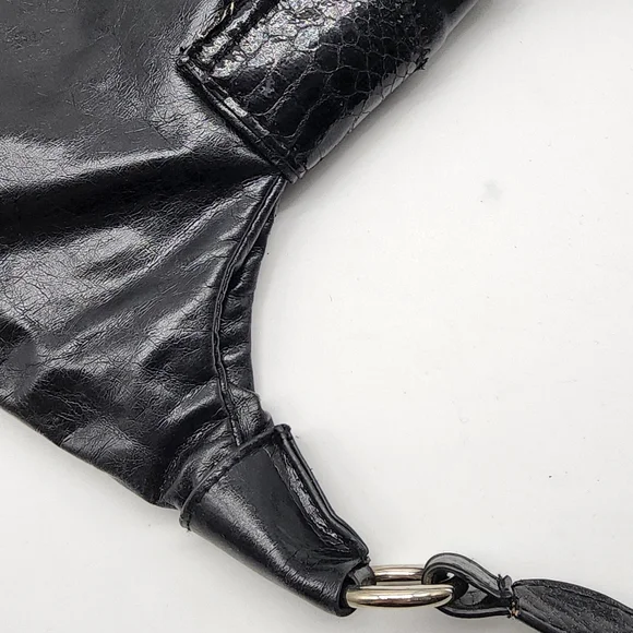 Vintage Fiorelli Black Y2K Patchwork Vinyl Shoulder Bag - Picture 16 of 16